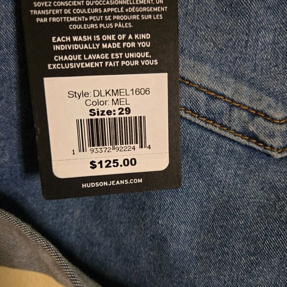 Hudson NWT Croxley Mid Thigh Short Denim Cuff 5 Pockets Stretch Size 29 - Picture 11 of 14